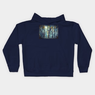 Full moon in the mystical woods Kids Hoodie